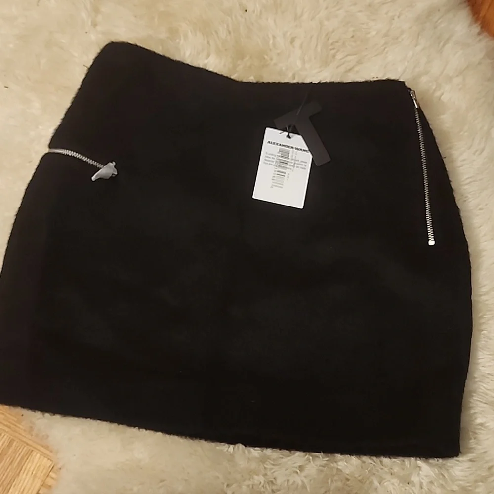 Alexander Wang Womens black skirt winter wool alpaca cupro new with tag authenti - Picture 3 of 13